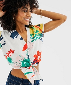 blouse sans manches loose imprimee a nouer femme imprime blousesG693801_2