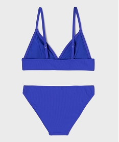 maillot de bain 2 pieces en maille cotelee unie fille bleu standardG694301_3