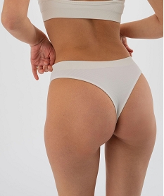 tanga en maille cotelee femme blanc strings tangasG694401_2