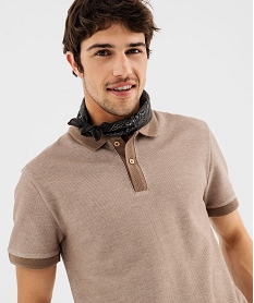 polo manches courtes en maille piquee homme marron chine polosG695301_2