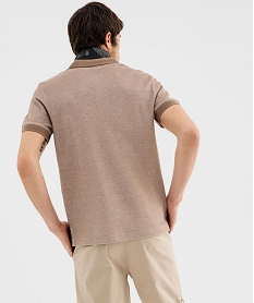 polo manches courtes en maille piquee homme marron chine polosG695301_3