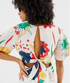 robe longue col v a dos fantaisie et motifs femme imprimeG695501_2