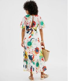 robe longue col v a dos fantaisie et motifs femme imprimeG695501_3