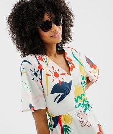 robe longue col v a dos fantaisie et motifs femme imprimeG695501_4