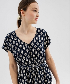 combishort imprime en viscose fluide femme bleuG695601_2