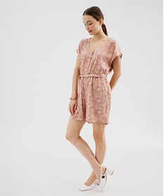 GEMO Combishort imprimé en viscose fluide femme Imprimé