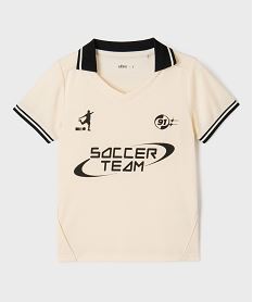 tee-shirt manches courtes en maille style maillot de foot garcon blanc chine tee-shirtsG696101_4