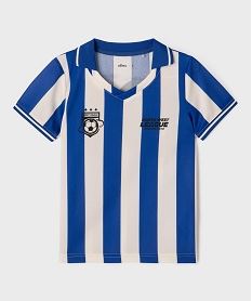 tee-shirt manches courtes en maille style maillot de foot garcon bleu standard tee-shirtsG696201_2