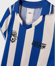 tee-shirt manches courtes en maille style maillot de foot garcon bleu standard tee-shirtsG696201_3