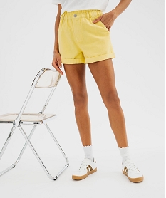 short ample taille paper bag femme jaune standard shortsG697901_2