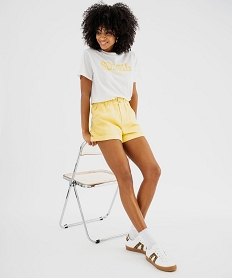 short ample taille paper bag femme jaune standard shortsG697901_4