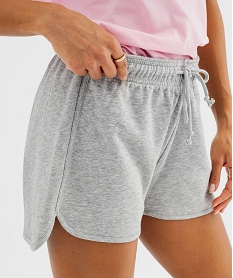 short en maille french terry avec taille ajustable femme gris standard shortsG698201_2