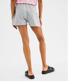 short en maille french terry avec taille ajustable femme gris standard shortsG698201_3