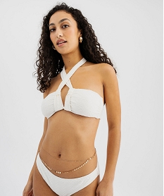 haut de maillot de bain bandeau decollete modulable femme blancG699501_3
