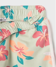 short en maille a motifs fleuris fille vert shortsG700501_2