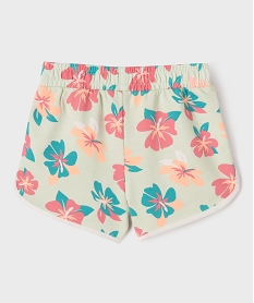 short en maille a motifs fleuris fille vert shortsG700501_3