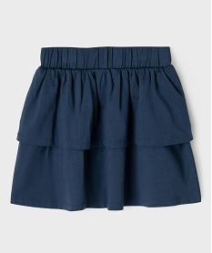jupe en maille a volant et taille elastique fille bleuG700601_3