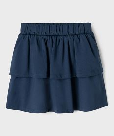 jupe en maille a volant et taille elastique fille bleuG700601_4