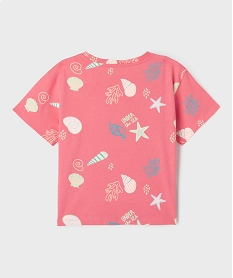 tee-shirt a manches courtes a motifs estivaux fille rose standard tee-shirtsG700901_3