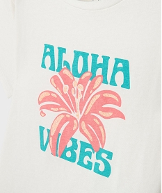 tee-shirt manches courtes coupe oversize avec motif paillete fille beige tee-shirtsG701201_2
