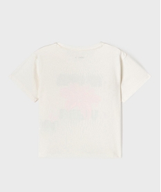 tee-shirt manches courtes coupe oversize avec motif paillete fille beige tee-shirtsG701201_3