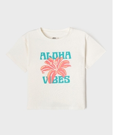 tee-shirt manches courtes coupe oversize avec motif paillete fille beige tee-shirtsG701201_4
