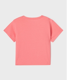 tee-shirt manches courtes coupe oversize avec motif paillete fille rose standard tee-shirtsG701301_3