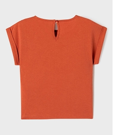 tee-shirt manches courtes avec details brodes fille orange tee-shirtsG701701_3