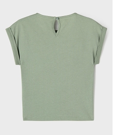 tee-shirt manches courtes avec details brodes fille vert tee-shirtsG701801_3