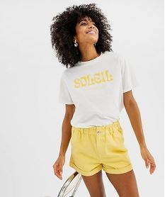 tee-shirt manches courtes avec inscriptions femme blanc chine t-shirts manches courtesG702501_2