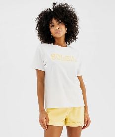 tee-shirt manches courtes avec inscriptions femme blanc chine t-shirts manches courtesG702501_3