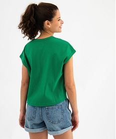 tee-shirt sans manches en maille cotelee coupe oversize femme vert standard t-shirts manches courtesG702801_3