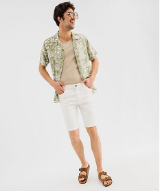 chemise manches courtes et col cubain en viscose imprimee homme vert standard chemise manches courtesG703701_4