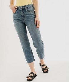 jean cropped straight taille haute coloris delave femme bleu taille hauteG703801_4