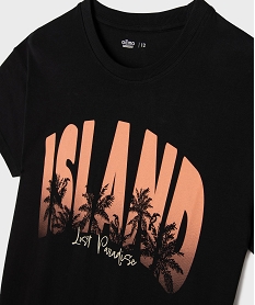 chemise de nuit inscription paradisiaque fille noir standardG705201_2