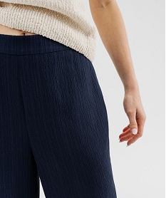 pantalon ample fluide et texturee femme navy pantalonsG706801_2