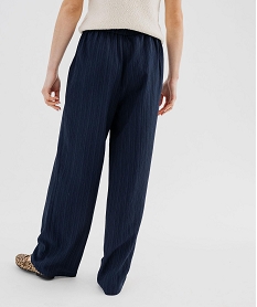 pantalon ample fluide et texturee femme navy pantalonsG706801_3
