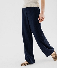 pantalon ample fluide et texturee femme navy pantalonsG706801_4