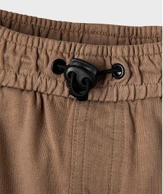 pantalon de jogging cargo en maille coloris unique bebe garcon marron standardG714001_2