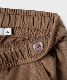 pantalon de jogging cargo en maille coloris unique bebe garcon marron standardG714001_3
