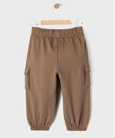 pantalon de jogging cargo en maille coloris unique bebe garcon marron standardG714001_4