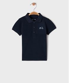 polo manches courtes en maille piquee a motif bebe garcon navyG714201_4