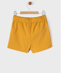 short ample en coton avec ceinture a nouer bebe fille - lulucastagnette jauneG714601_3