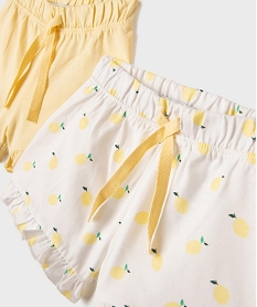 short en coton avec volants bebe fille (lot de 2) jaune vifG715301_2