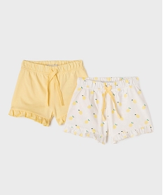 short en coton avec volants bebe fille (lot de 2) jaune vifG715301_4
