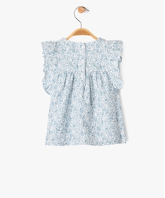 blouse sans manches amples et fleuri a volants bebe fille bleu standardG716201_3