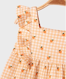 blouse imprimee en maille gaufree bebe fille imprimeG716301_2