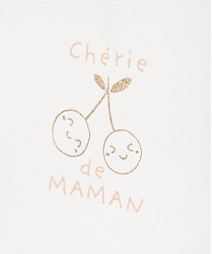tee-shirt manches courtes imprime coupe loose bebe fille blancG717201_2
