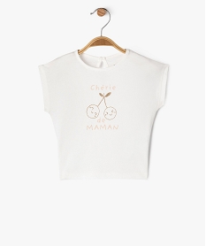 tee-shirt manches courtes imprime coupe loose bebe fille blancG717201_4