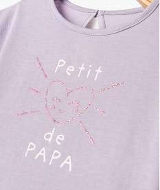 tee-shirt manches courtes imprime coupe loose bebe fille violetG717301_2